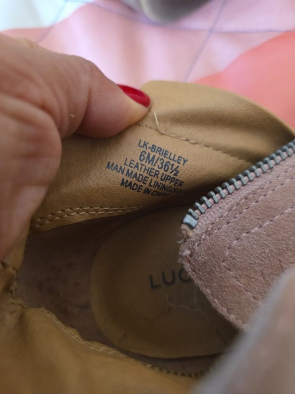 Lucky Brand Brielley Leather or Suede Bootie 6M Blush - Picture 7 of 7